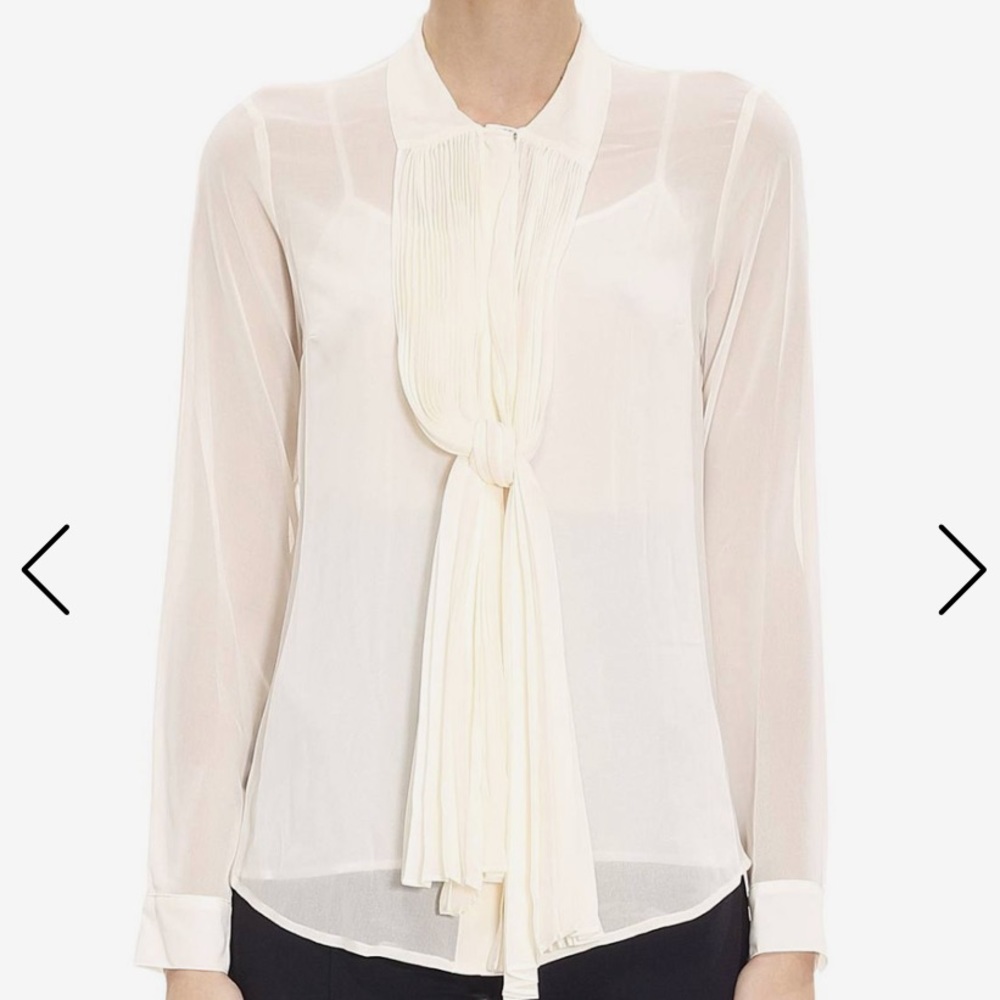 Michael Michael Kors Sheer Shirt Cream Top - Picture 7 of 7